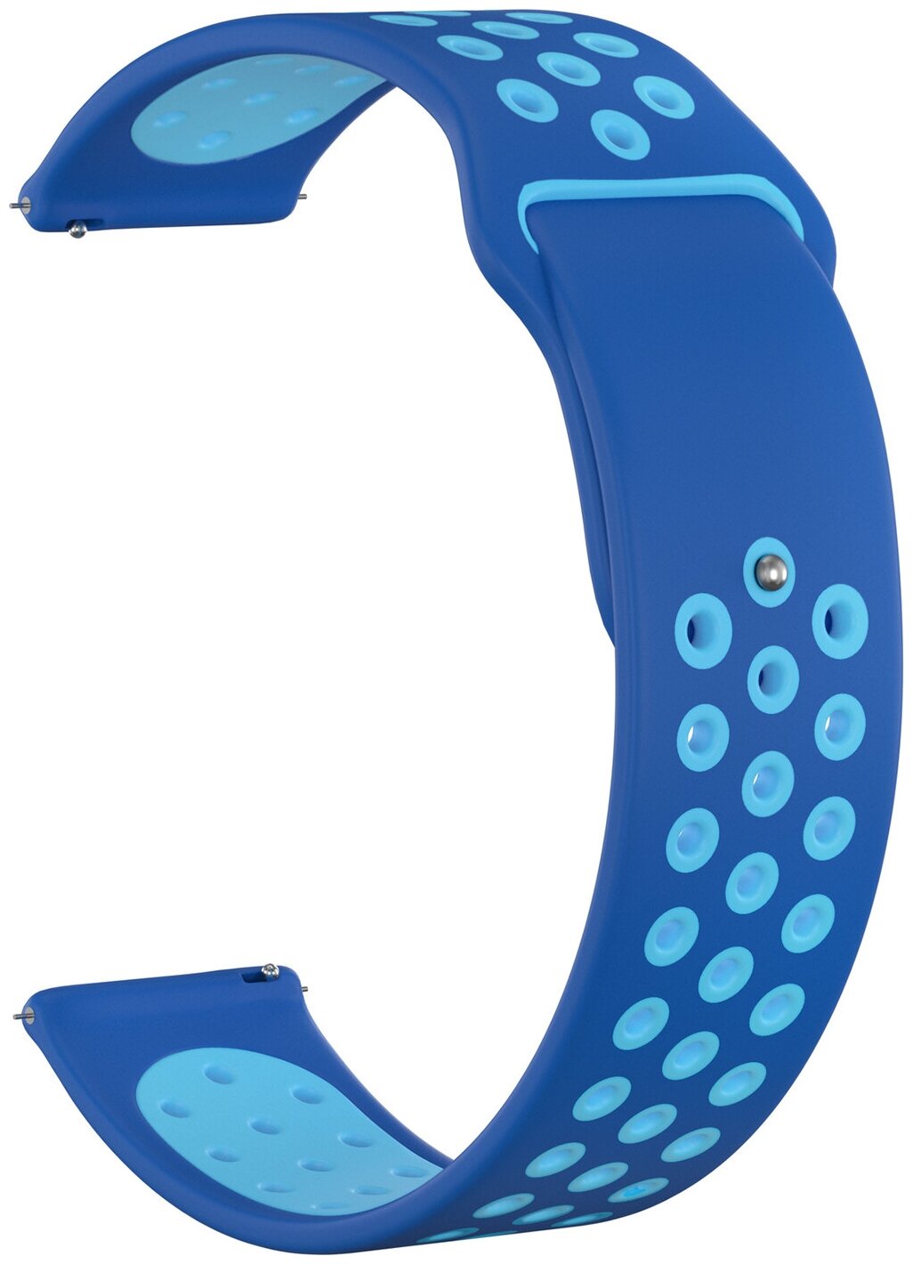Ремешок силиконовый GSMIN Sport Edition 22 для Samsung Gear S3 Frontier / Classic / Galaxy Watch (46 mm) (Сине-голубой)