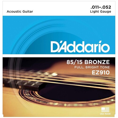 фото Струны d`addario ez910 для акустической гитары, бронза