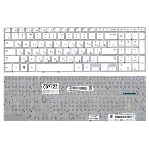 Клавиатура для Samsung NP370R5E, NP450R5E p/n: BA59-03682C (Белая) клавиатура keyboard для ноутбука samsung np370r5e np450r5e ba59 03621c