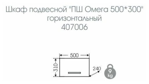 Шкаф подвесной "Омега 500*300" горизонтальный - фотография № 3