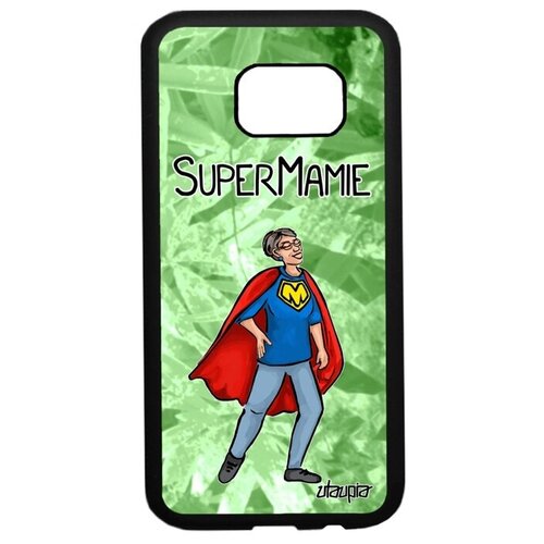 фото Противоударный чехол на смартфон // samsung galaxy s7 // "супербабуля" смешной комикс, utaupia, светло-зеленый