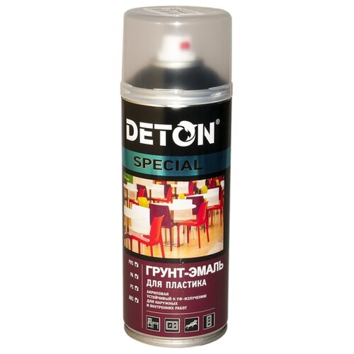 Грунт-эмаль Deton Special для пластика, черный, полуматовая, 520 мл грунт эмаль deton special для профнастила и металлочерепицы ral 5005 сигнальный синий полуматовая 520 мл