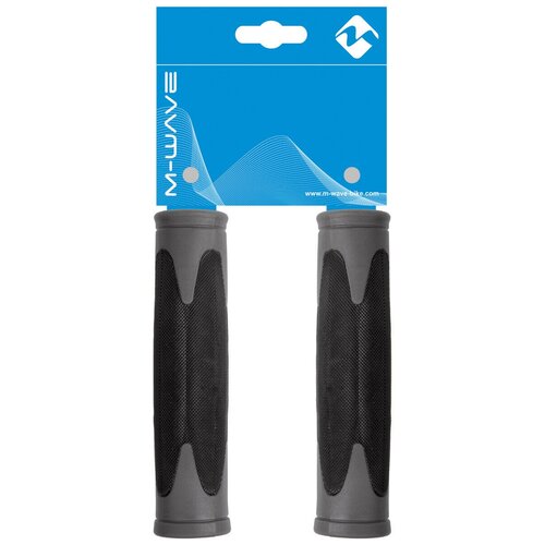 Ручки на руль M-WAVE CLOUD BASE 1, длина 130мм, резина, черно-серые грипсы m wave cloud base 1 bicycle grips 130mm