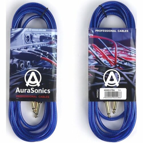 Кабель Aurasonics J63J63-5TBU, гитарный, 5м, синий