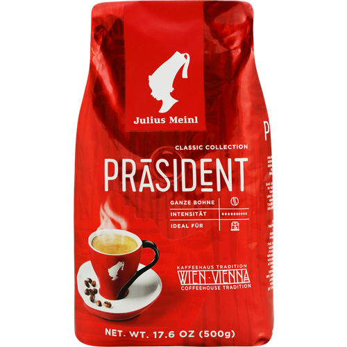 Кофе зерновой JULIUS MEINL Prasident натуральный жареный, 500г