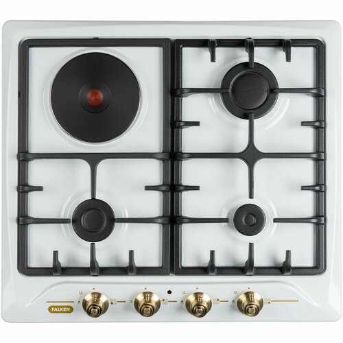 Варочная панель комбинированная 3газ 1электро автоподжиг чугунная решетка FALKEN HC-608-3 1799000₽