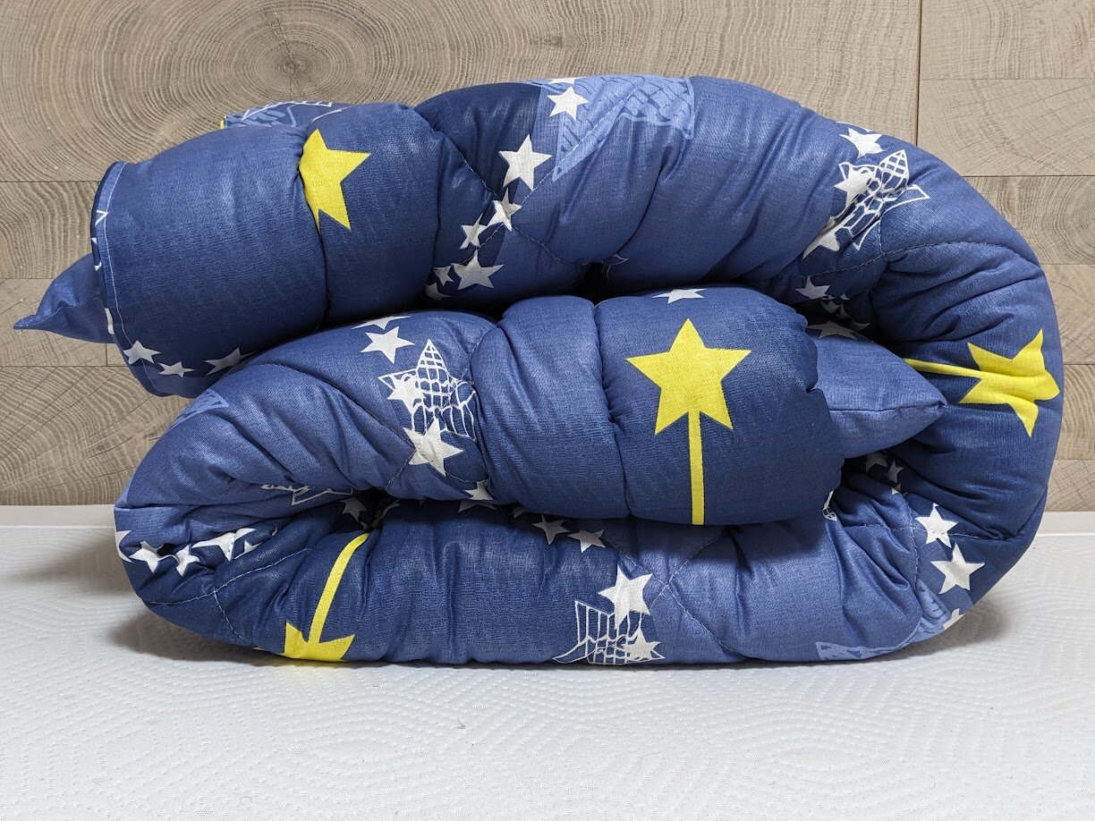 Одеяло детское ватное всесезонное 110х140, чехол - бязь, темно-синее