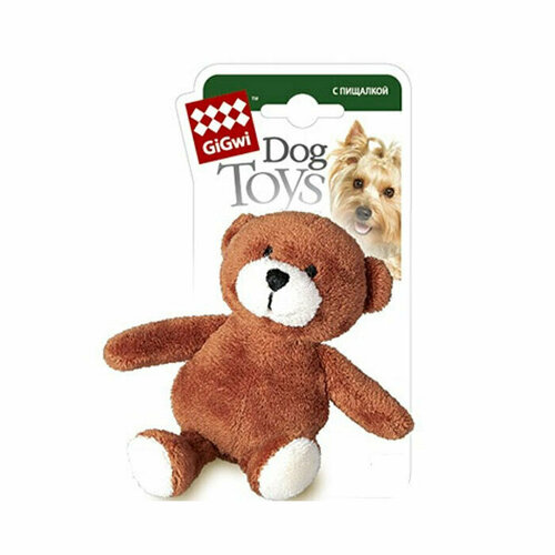 GiGwi игрушка для собак Медведь с пищалкой/ткань gigwi игрушка зайка с пищалкой 0 019 кг 56432 1 шт