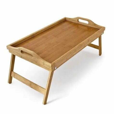 Раскладной деревянный столик-поднос на ножках для завтрака в постель