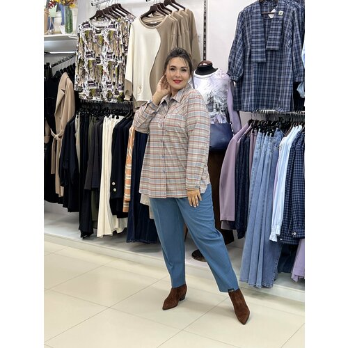 Брюки , размер 60, голубой