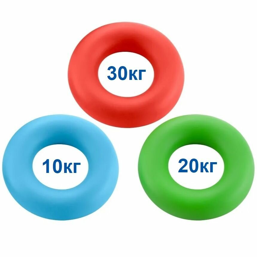 Набор эспандеров кистевых FORTIUS 10 кг, 20 кг, 30 кг