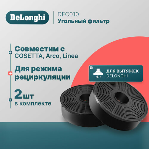 Угольный фильтр DeLonghi DFC010, 2 шт. в комплекте pop фильтр ltr nb 65