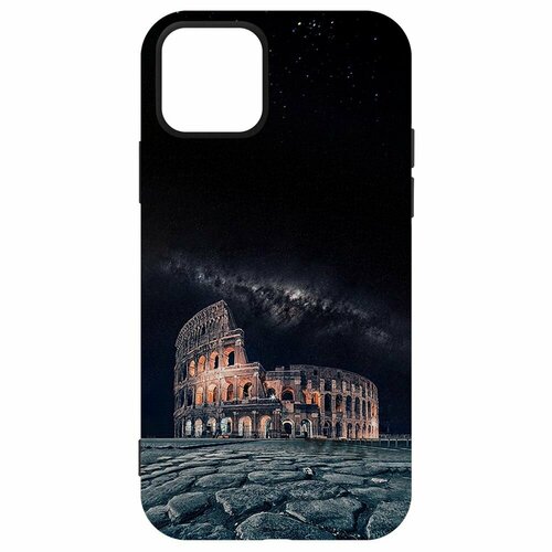 Чехол-накладка Krutoff Soft Case Италия, Колизей для iPhone 12 черный чехол накладка krutoff soft case италия колизей для tcl 30 черный