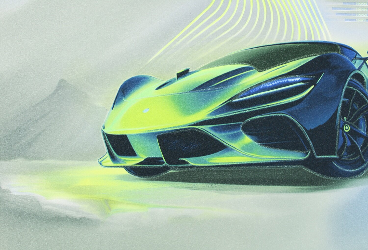 фото Светящиеся обои с машинами для подростка белый, серый