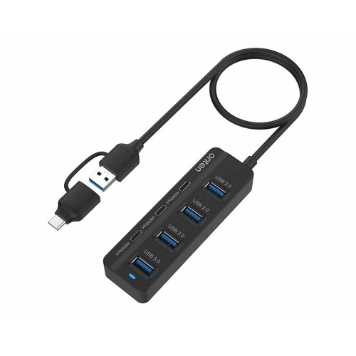Разветвитель адаптер переходник концентратор Type-CUSB HUB Хаб Onten OTN-UCA2306 7в1 3USB-C4USB черный 1м 1449₽