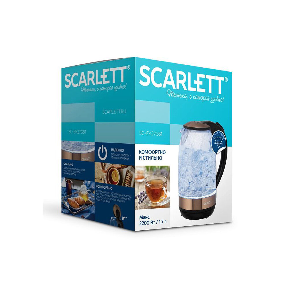 Чайник электрический Scarlett SC-EK27G81 черный