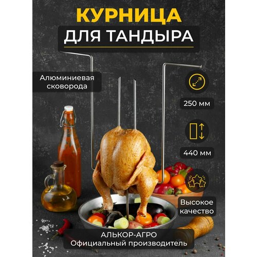 Курница Н44 для тандыра со сковородой D25 курница для тандыра курник для тандыра со сковородой d23 см насадка для курицы скиф аладин mini атаман александр и др