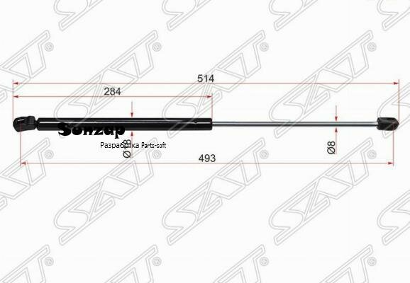 SAT ST-4F9827552C Амортизатор крышки багажника AUDI A6 Allroad 06-/A6 Avant 05-