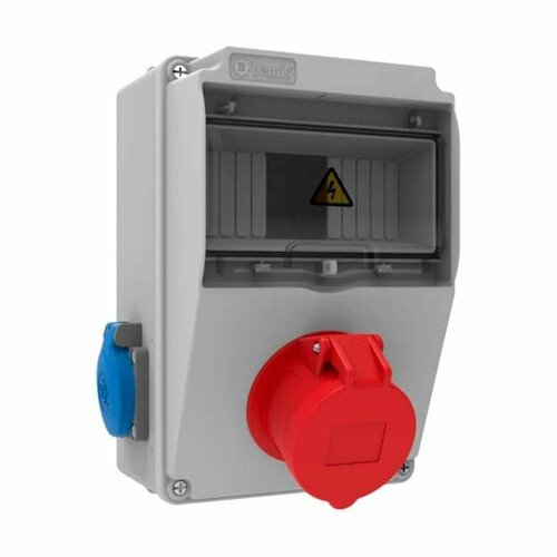 Щиток для 7 автоматов, 1 розетка CEE 5/16А, 2 розетки Sсhuko, 155 х 255 х 138 мм