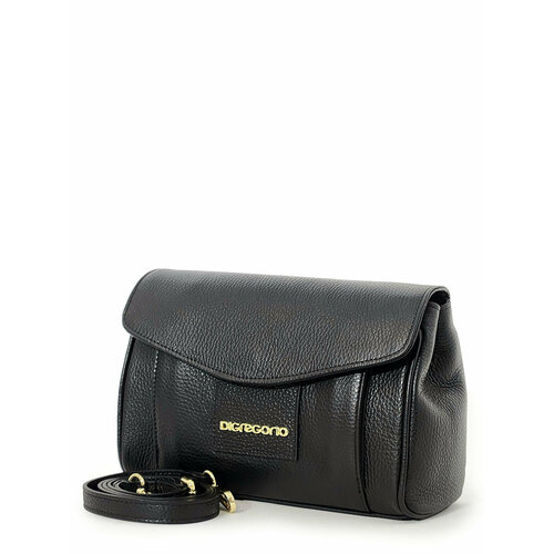 Сумка багет Di Gregorio, фактура зернистая, черный
