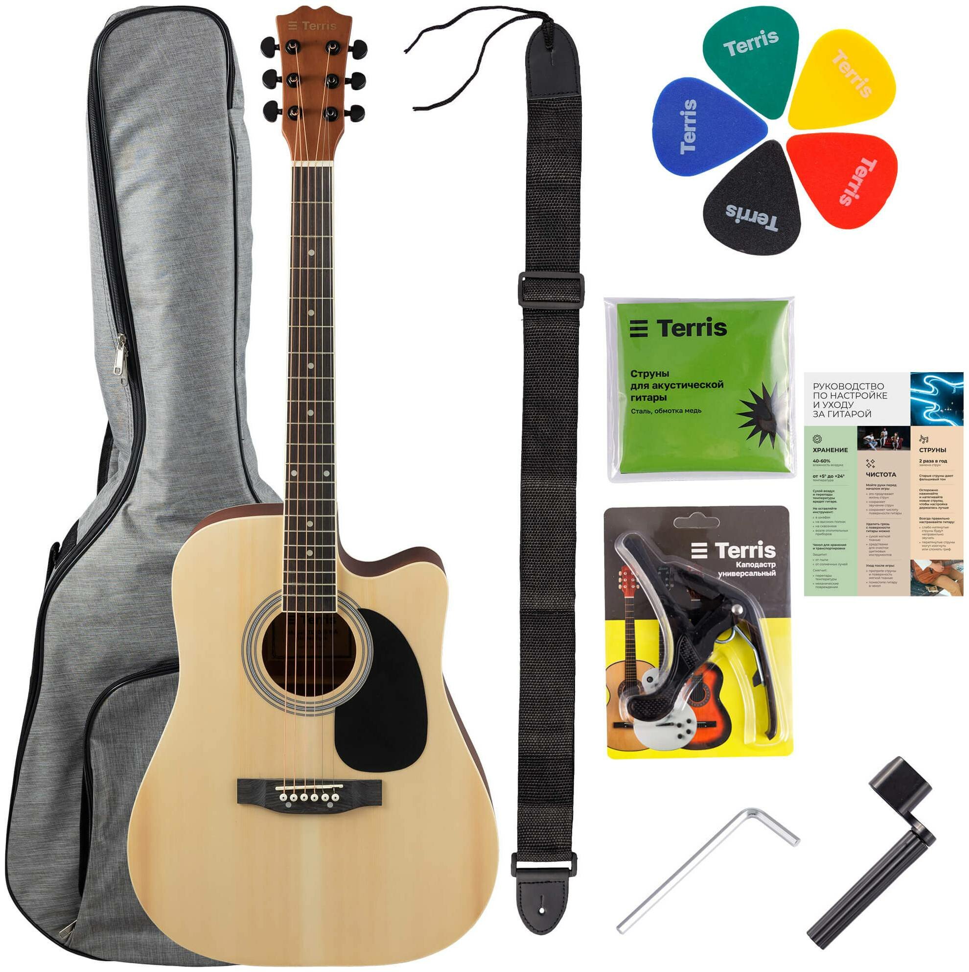 TERRIS TD-045 NA Starter Pack Гитара акустическая в наборе