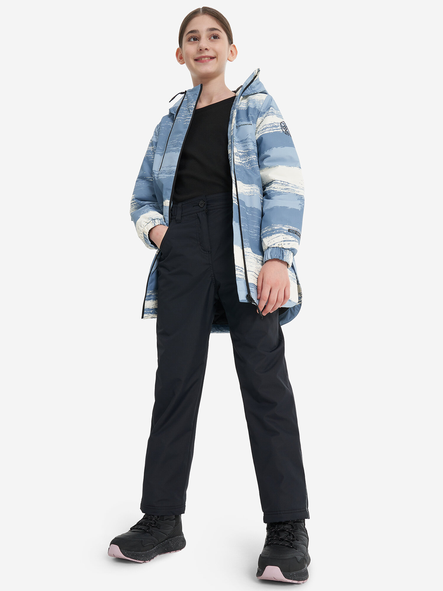 Брюки утеплённые OUTVENTURE размер 140-146, , черный — фото 1