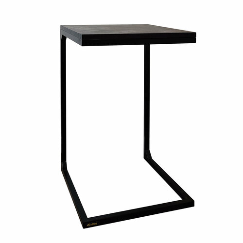 Придиванный/ Журнальный/ Прикроватный/ Универсальный столик скопас, цвет угольный на черном каркасе