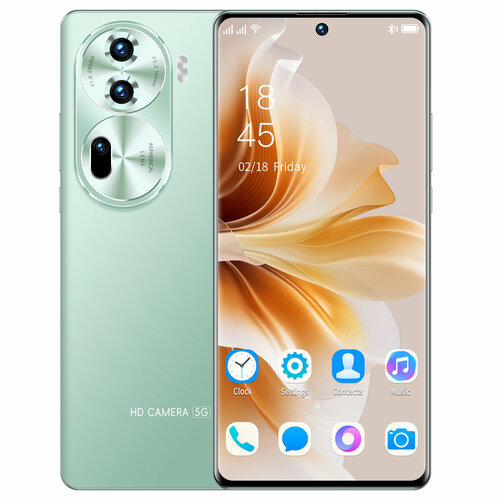 Смартфон Reno11 PRO Игры для смартфонов Мобильные Global 12512 ГБ Dual nano SIM Android 13AI мощные игровые функции быстрая зарядка мощный процессор Акции на смартфоны русская версия cдлительное время автономной работы зеленый 9999₽