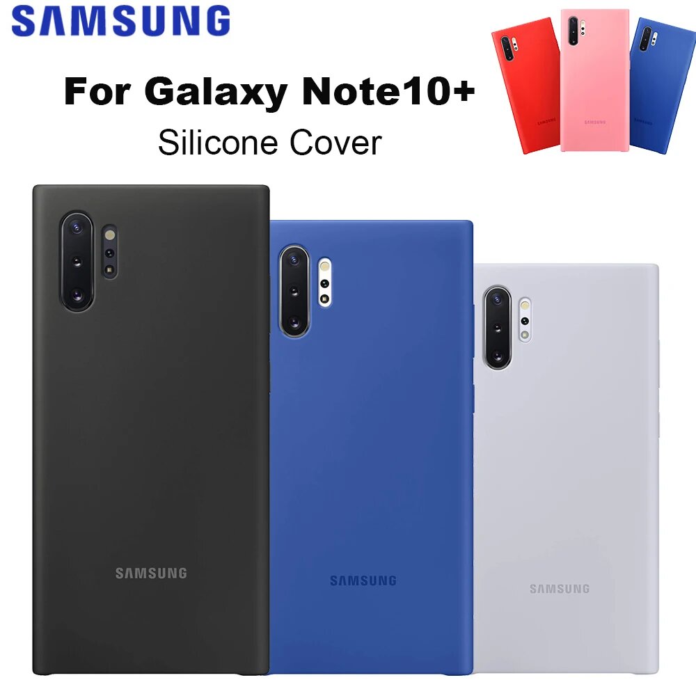 Оригинальный противоударный силиконовый чехол для Samsung Galaxy Note 10 + Note 10 Plus, Blue, Для Galaxy Note10 Plus — фото 1