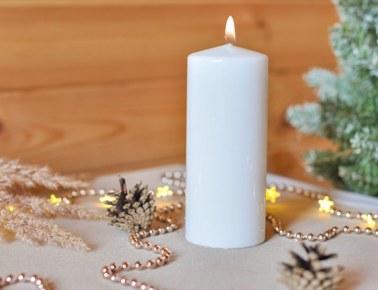 Свеча столбик, белая, 6х12.5 см, Омский Свечной 079601-свеча