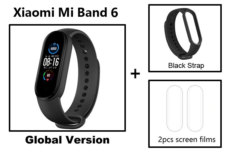 Xiaomi Mi Band 6 Smart Wristband AMOLED Blood Oxygen Fitness Traker Heart Rate Bluetooth Waterproof Miband 5