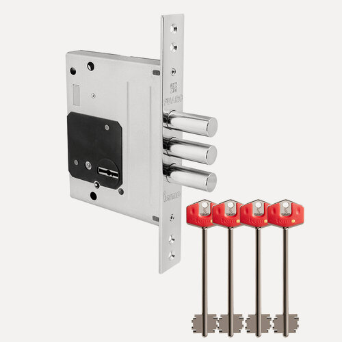 Изображение товара Замок Fuaro (Фуаро) врезной сувальдный TERMO MDV25/S-60.00.3R16 4 key (ключ удл. 120/75 мм)