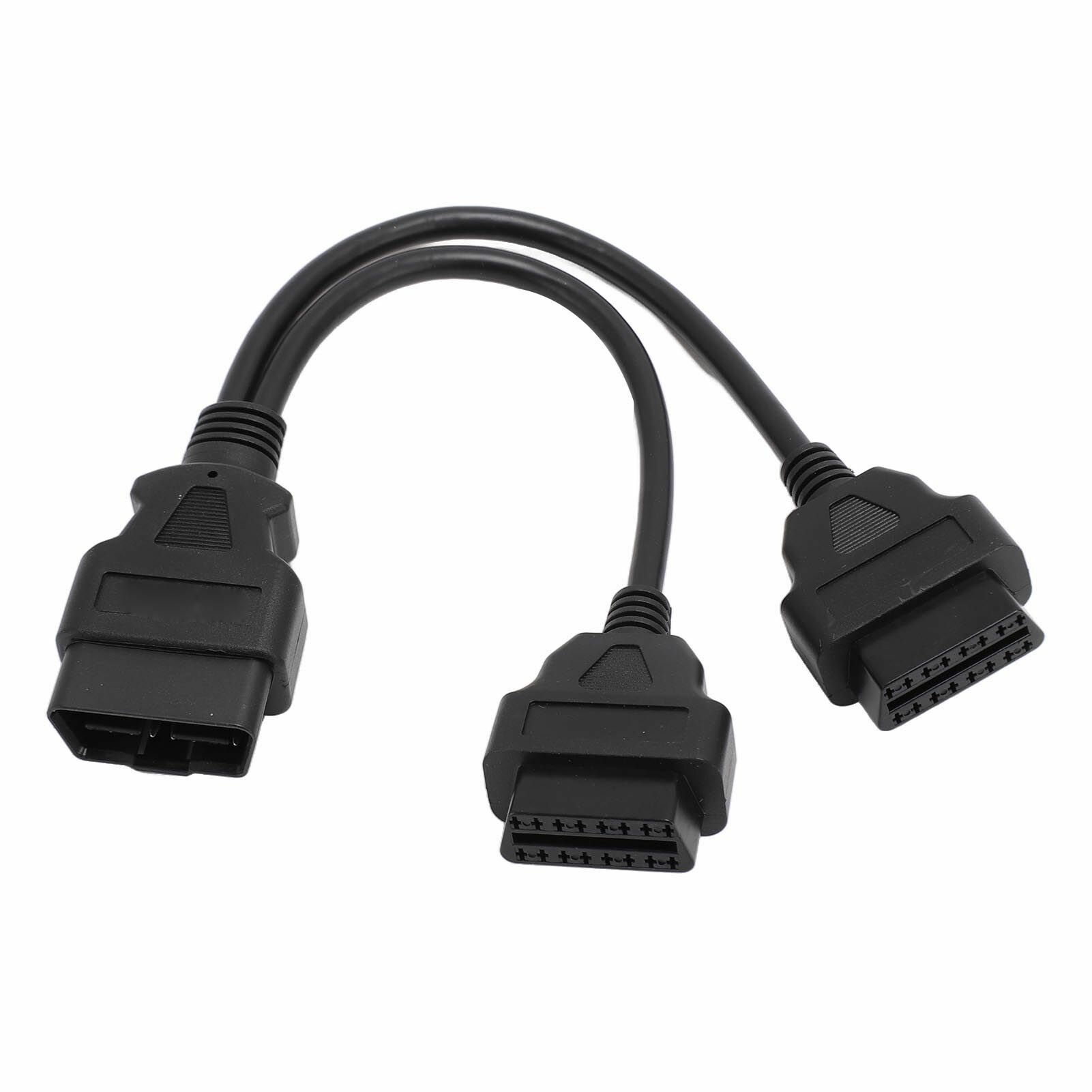 16-контактный удлинительный кабель OBD с разъемом папа на двойной разъем мама Y-образный разветвитель-адаптер