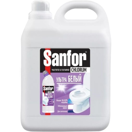 Чистящее средство Sanfor WС гель для туалета Chlorum Ультра белый  5 л