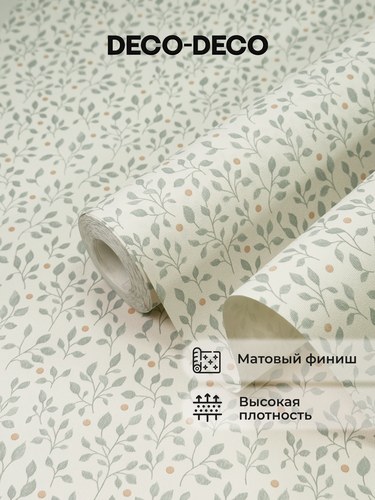 Изображение товара Обои флизелиновые виниловые Julie 6033-04 Deco-Deco, листочки, для спальни, гостиной, кухни, коридора, детской, метровые