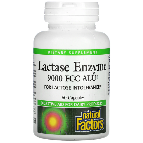 Natural Factors Lactase Enzyme (Фермент Лактаза) 9000 FCC ALU 60 капсул