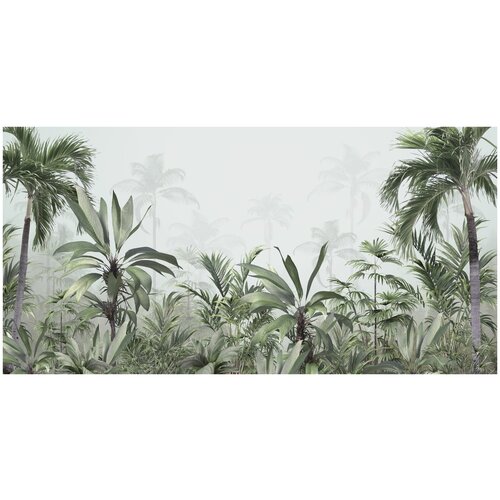 Фотообои Уютная стена Буйство зелени в джунглях 540х270 см Виниловые Бесшовные (единым полотном)