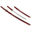 Набор самурайских мечей на подставке D-50021-KA-WA, 2 шт. Ножны мрамор бордовый - изображение