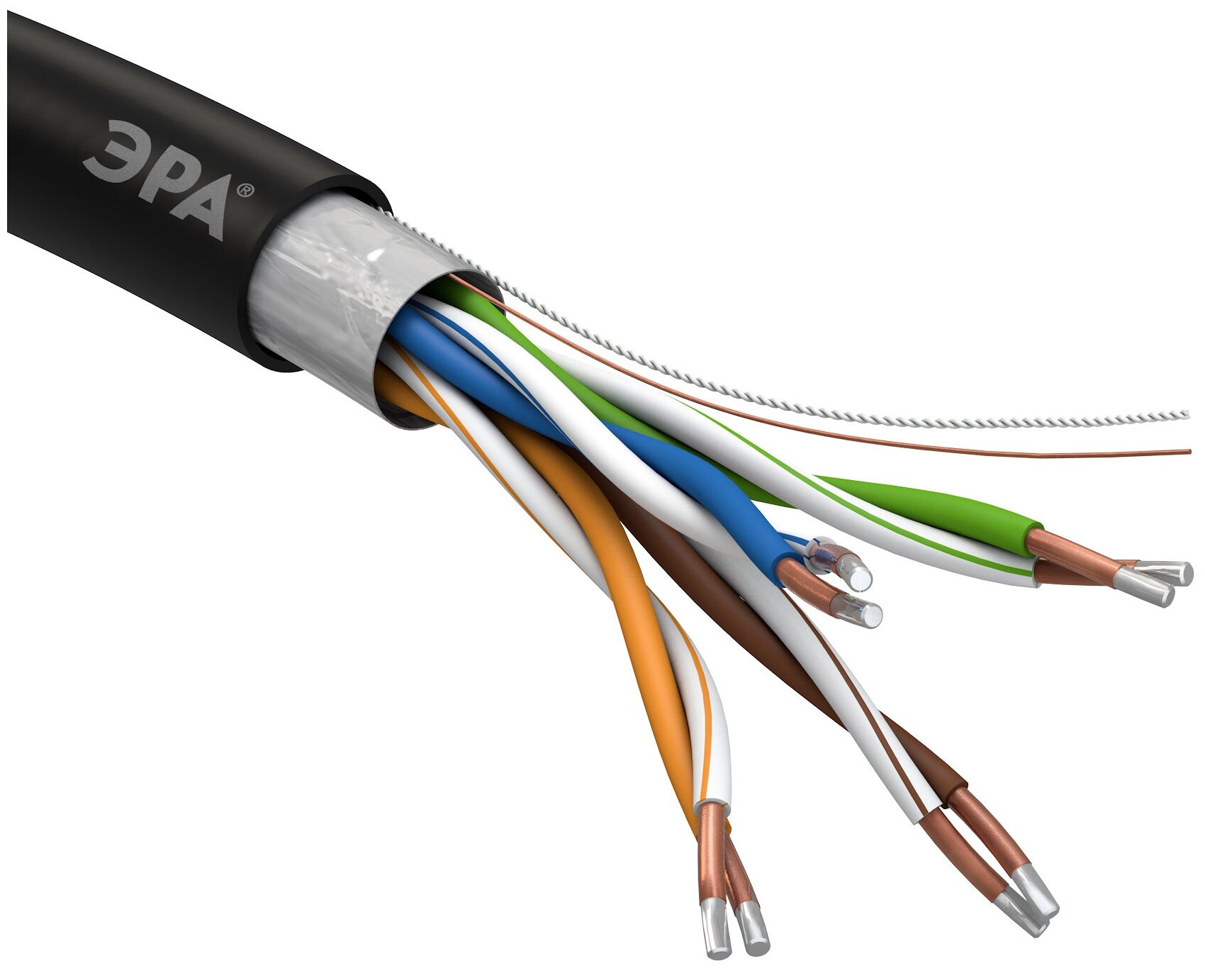 фото ЭРА Кабель витая пара F/UTP 4x2x24AWG Cat5e CCA PE OUTDOOR 305м SIMPLE (2/30)