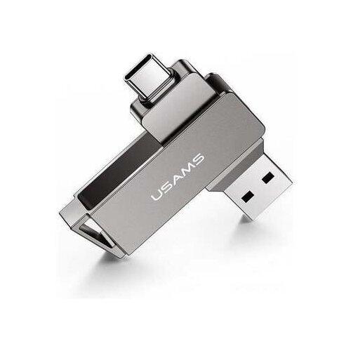 USB Флеш-накопитель USAMS Type-C + USB 3.0 64 GB металлический корпус / вращение на 360 градусов / защита данных / Plug and Play