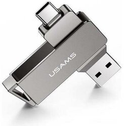 USB Флеш-накопитель Type-C + USB 3.0 USAMS, флешка для телефона, планшета, компьютера, ноутбука, 64 Гб