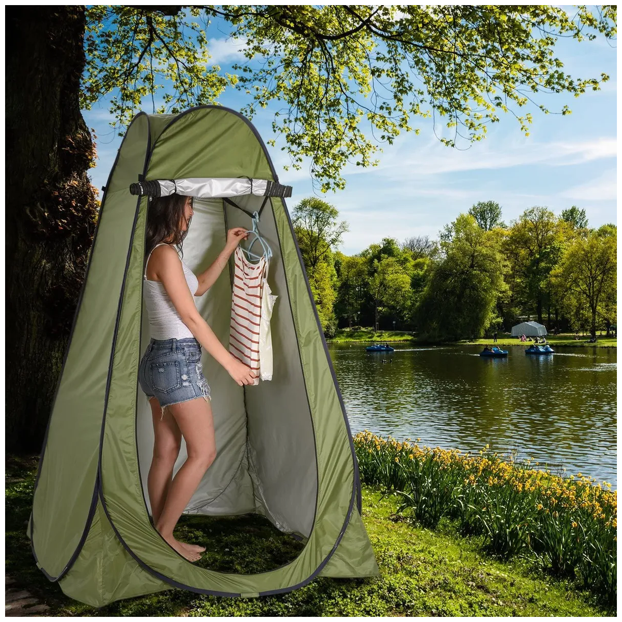 Туристическая палатка для туалета и душа, Самораскладывающийся шатер для дачи