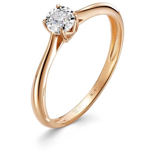 Кольцо с бриллиантом 0.064 карат из комбинированного золота 85399 VESNA jewelry, размер 16