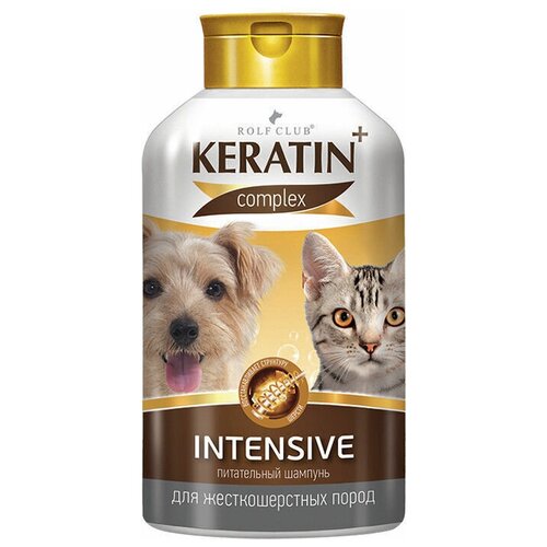 Шампунь Rolf Club Keratin Complex Intensive питательный для жесткошерстных пород 400мл, 2 шт