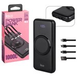 Внешний аккумулятор Power bank ISA PB-12 10000 mah с функцией беспроводной зарядки, черный / Беспроводная зарядка / Беспроводной повербанк - изображение