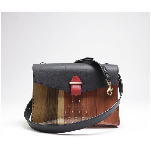 фото Сумка из гибкого дерева "geo bag black&red" coob&nautilus