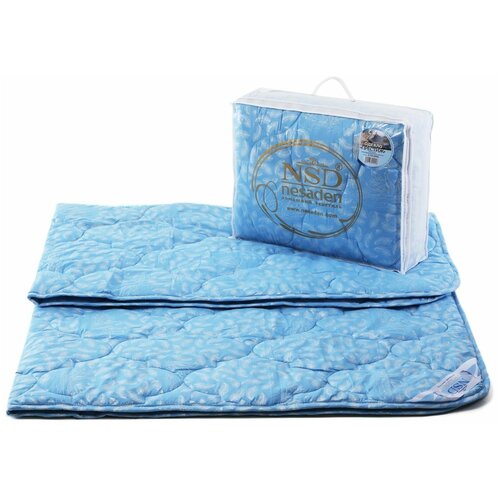 Одеяло 1.5 спальное, одеяло лебяжий пух, 140х205 см, всесезонное, ткань чехла глосс-сатин, гипоаллергенное, стеганое