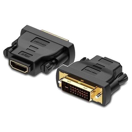 Переходник/адаптер Vention DVI (m) - HDMI (f) двунаправленный (AILB0), 1 шт., черный 1x2 switch splitter hdmi compatible 4k 60hz 1 in 2 out for dual monitors full hd 1080p 3d come with high speed hdmi cable