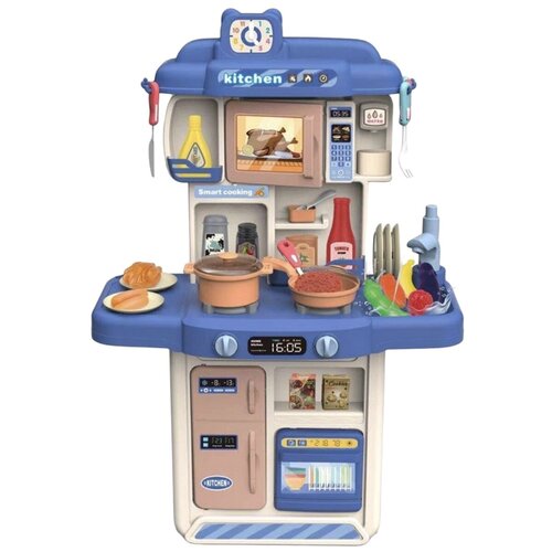 383-059A Детская кухня с холодильником, микроволновкой и посудомойкой. Настоящие вода и пар.