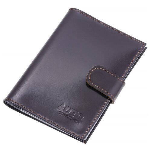 фото Кошелек бумажник водителя из натуральной кожи мужской темно-коричневый cro-o-179-88 нет бренда